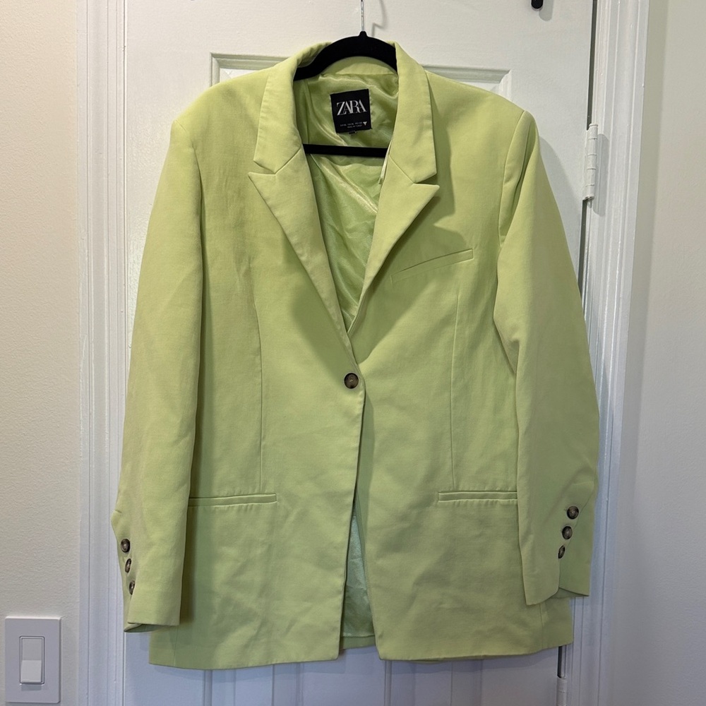 Zara Women's Oversized Light Green Blazer